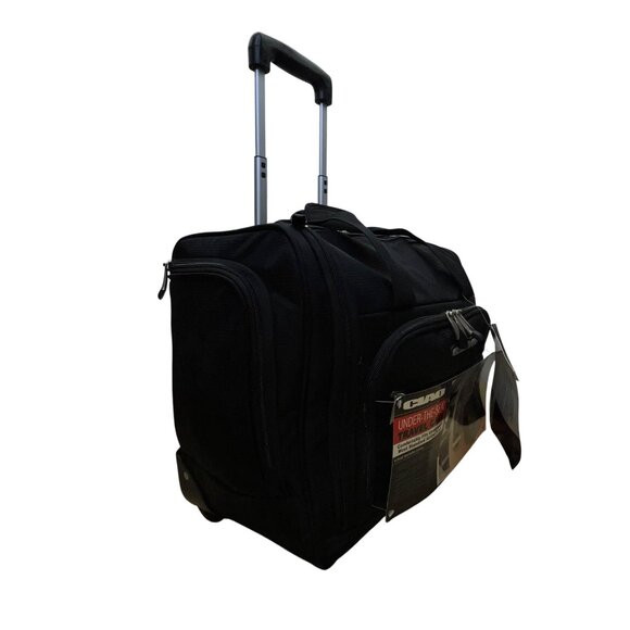 Ciao Unisex Black Nylon Under-The-Seat Spacious Rolling Travel Case - Picture 4 of 14
